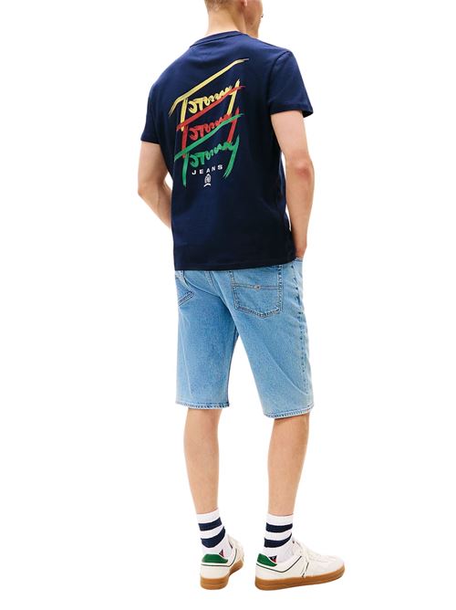 T-shirt uomo blu in cotone Tommy Jeans | DM0DM20771C1G
